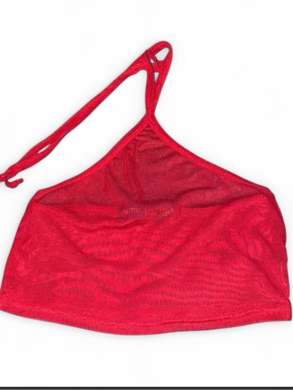 PrettyLittleThing Red Halter Mesh Bandeau